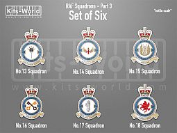 Kitsworld SAV Sticker Set - British RAF Squadrons - Part 3 British RAF Squadrons Set  - Self-adhesive vinyl transfers 